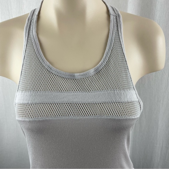 Alo Yoga Ella Mesh-Panel Sport Tank, Vapor Gray S - Picture 7 of 9
